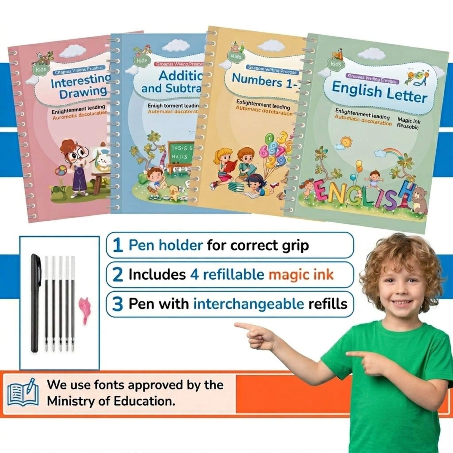The PureTrace™ Master Set | 4-Book Reusable Handwriting Kit