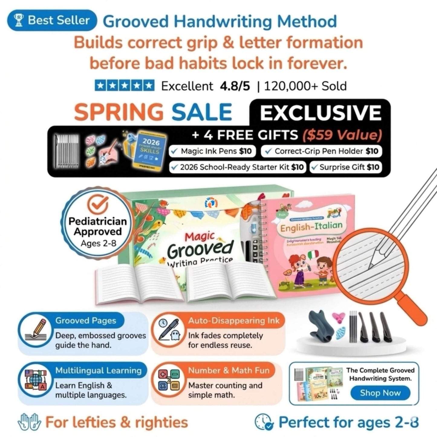 The PureTrace™ Master Set | 4-Book Reusable Handwriting Kit